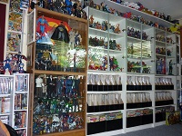 Man Cave Packed with Toys and Comic Books