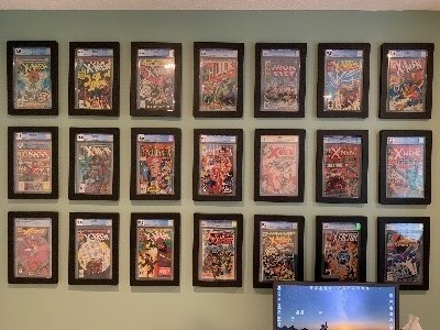 Wall Of CGC Comics in UV Protected Display Frames